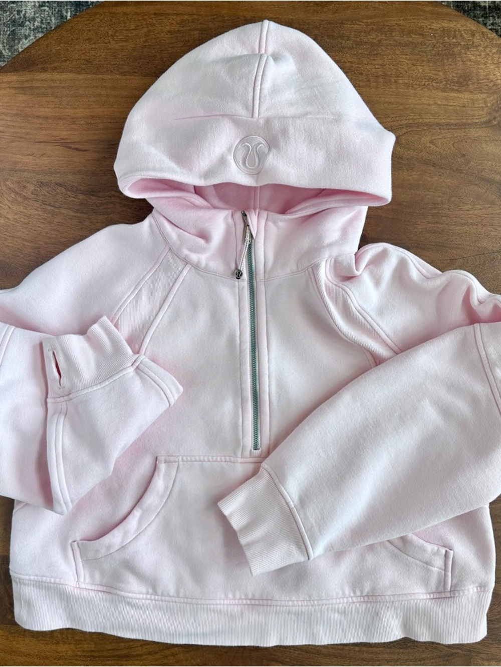 Lululemon Oversized Half-Zip Hoodie in Porcelain Pink, Size XS/SM